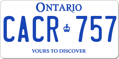 ON license plate CACR757