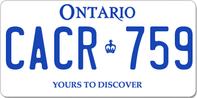 ON license plate CACR759