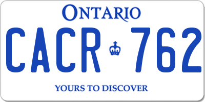 ON license plate CACR762