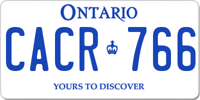 ON license plate CACR766