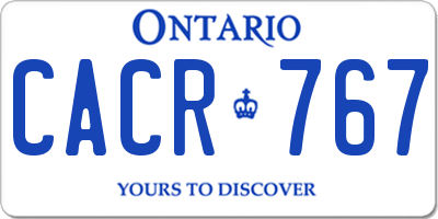 ON license plate CACR767