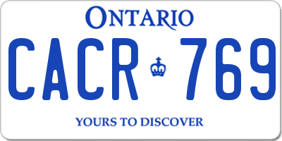 ON license plate CACR769