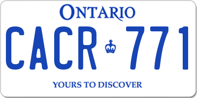 ON license plate CACR771