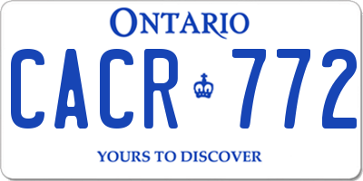 ON license plate CACR772