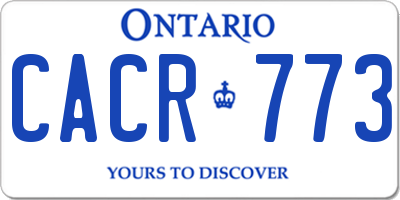 ON license plate CACR773