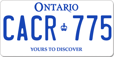 ON license plate CACR775