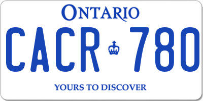 ON license plate CACR780