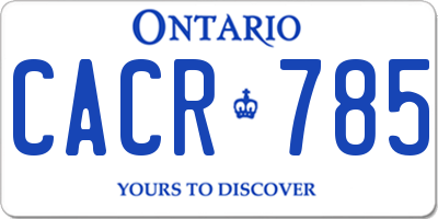 ON license plate CACR785