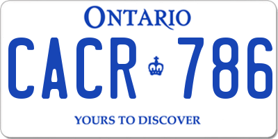 ON license plate CACR786