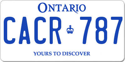 ON license plate CACR787