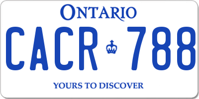 ON license plate CACR788