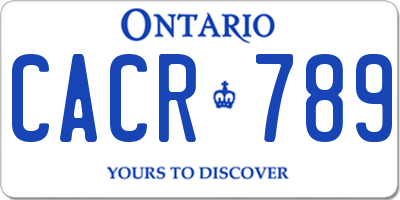 ON license plate CACR789