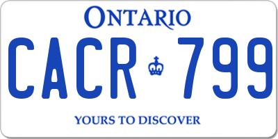 ON license plate CACR799