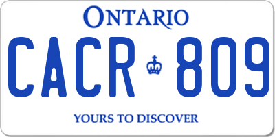 ON license plate CACR809