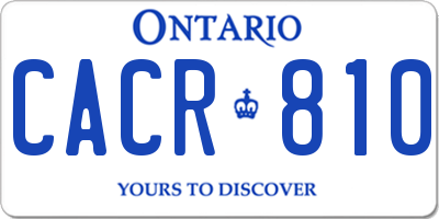 ON license plate CACR810