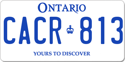 ON license plate CACR813