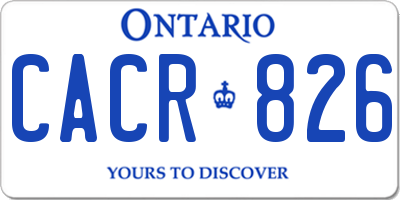 ON license plate CACR826