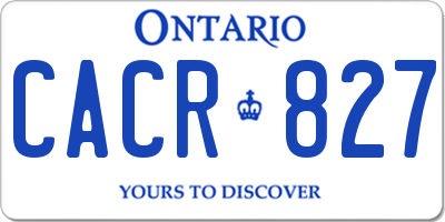 ON license plate CACR827