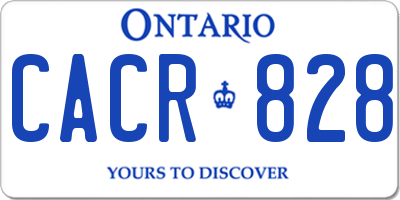 ON license plate CACR828