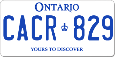 ON license plate CACR829