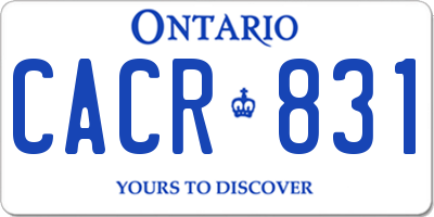 ON license plate CACR831