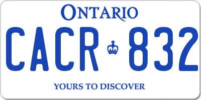 ON license plate CACR832