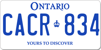 ON license plate CACR834