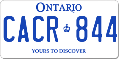 ON license plate CACR844