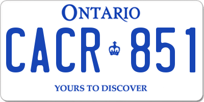 ON license plate CACR851