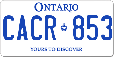 ON license plate CACR853