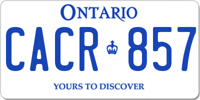 ON license plate CACR857