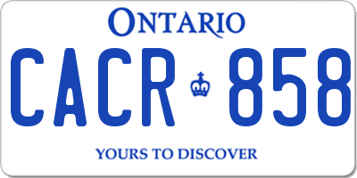 ON license plate CACR858