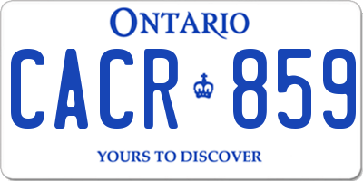 ON license plate CACR859