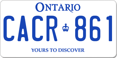 ON license plate CACR861