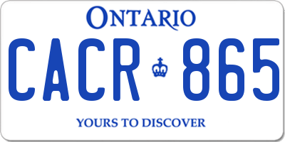 ON license plate CACR865