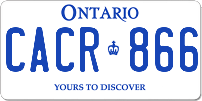 ON license plate CACR866