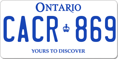 ON license plate CACR869