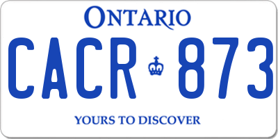 ON license plate CACR873