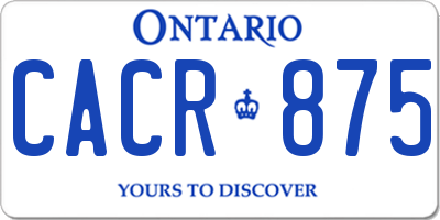 ON license plate CACR875