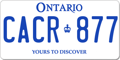 ON license plate CACR877