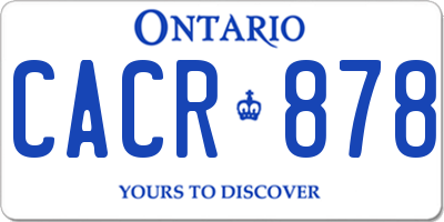 ON license plate CACR878