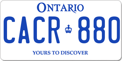 ON license plate CACR880