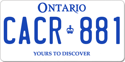 ON license plate CACR881