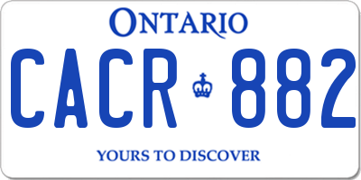 ON license plate CACR882