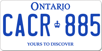 ON license plate CACR885