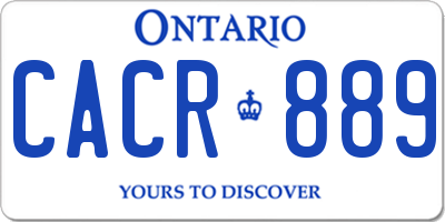 ON license plate CACR889