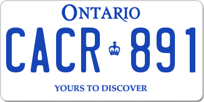 ON license plate CACR891