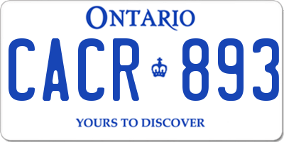 ON license plate CACR893