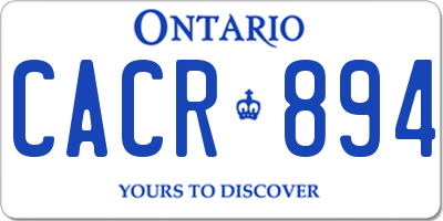 ON license plate CACR894