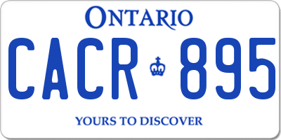 ON license plate CACR895